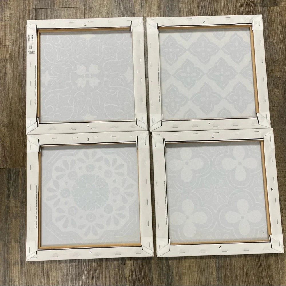 Set of 4 Blue‎ and White Decorative Wall Art/Decor
